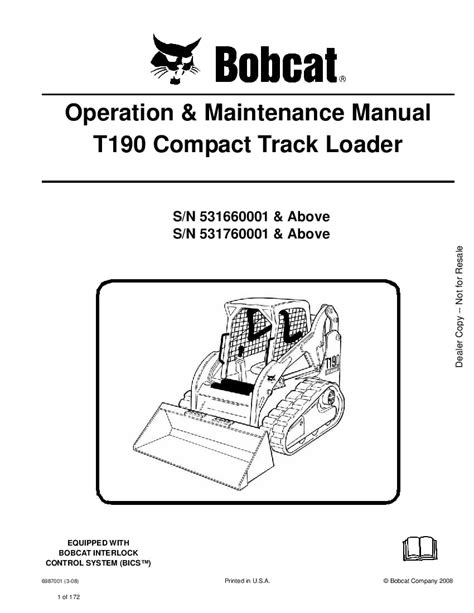 what is the weight on bobcat t190 skid steer|bobcat t190 owners manual.